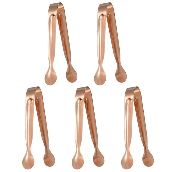 5pcs Serving Tongs, 4.3 Inch Stainless Steel Kitchen Tongs Cooking Utensils Rose Gold