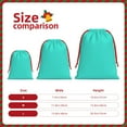 thumbnail image 2 of Super Soft Fabric Gift Bag Contraction Free Bag Mouth Pull Rope Design Red Ribbon Mouth For The Festival Teal Small, 2 of 8