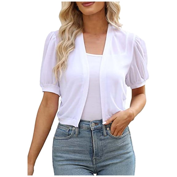 fatyb Summer Cardigan for Women Short Sleeve Lightweight Chiffon Cardigans Womens Evening Dresses Tops
