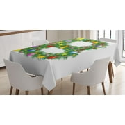 Ambesonne Letter B Tablecloth Rectangular Table Cover, Candy Cane Suit with B, 60"x84", Multicolor