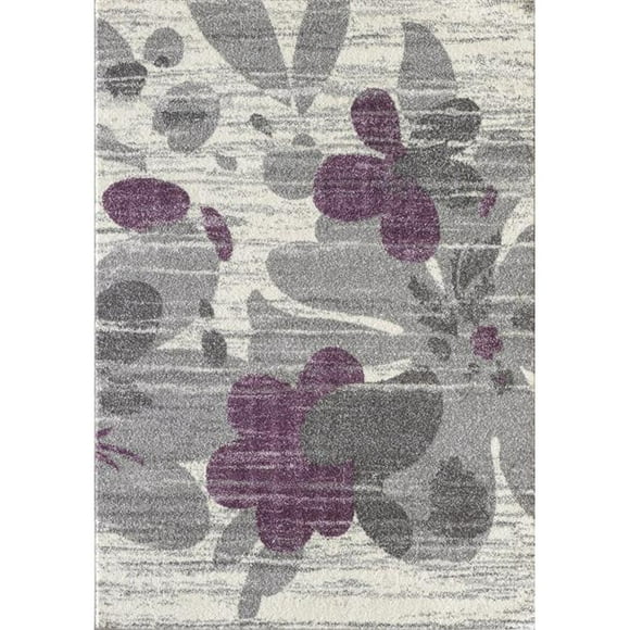 Lbaiet LP964G57 Tapis Rectangulaire Gris Floral Collection Lapland 5 x 7 Pieds