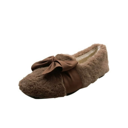 

Boots for Women Plush Shoes Women Winter Warm Peas Shoes Women Round Toe Comfortable Scoop Shoes