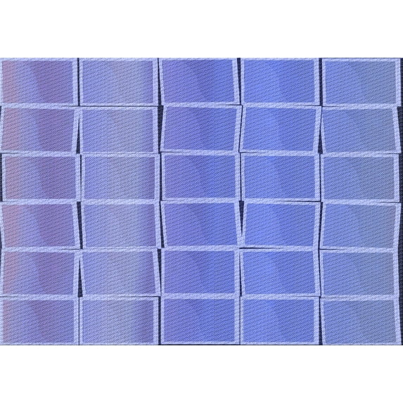 Ahgly Company Indoor Rectangle Patterned Denim Blue Area Rugs, 7' x 9'