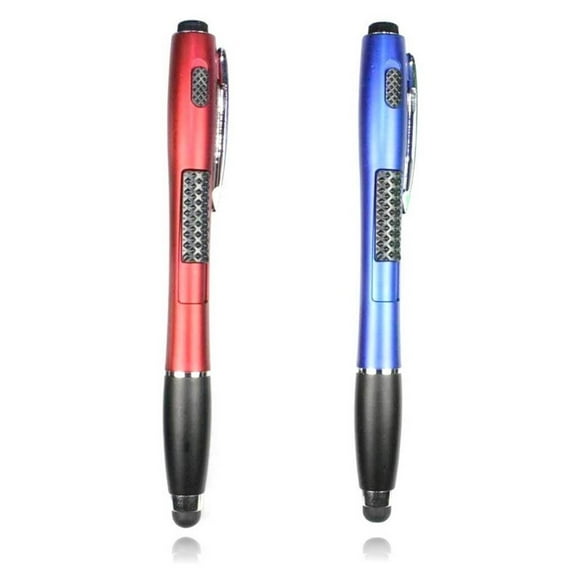 Stylus Pen [2 Pcs], 3-in-1 Touch Screen Pen (Stylus   Ballpoint Pen   LED Flashlight) For Smartphones Tablets iPad iPhone Samsung LG Sony etc [Red   Blue]