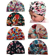 QandSweat Baby Girls Hats & Caps Knotted Turban Cute Toddler Hat Hair Accessories 6-36M (Bohemia-6Pack)