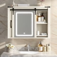 thumbnail image 3 of Dextrus Medicine Cabinet with LED Lights Mirror, Bathroom Wall Storage Cabinet with Door and Adjustable Shelf, White, 3 of 10