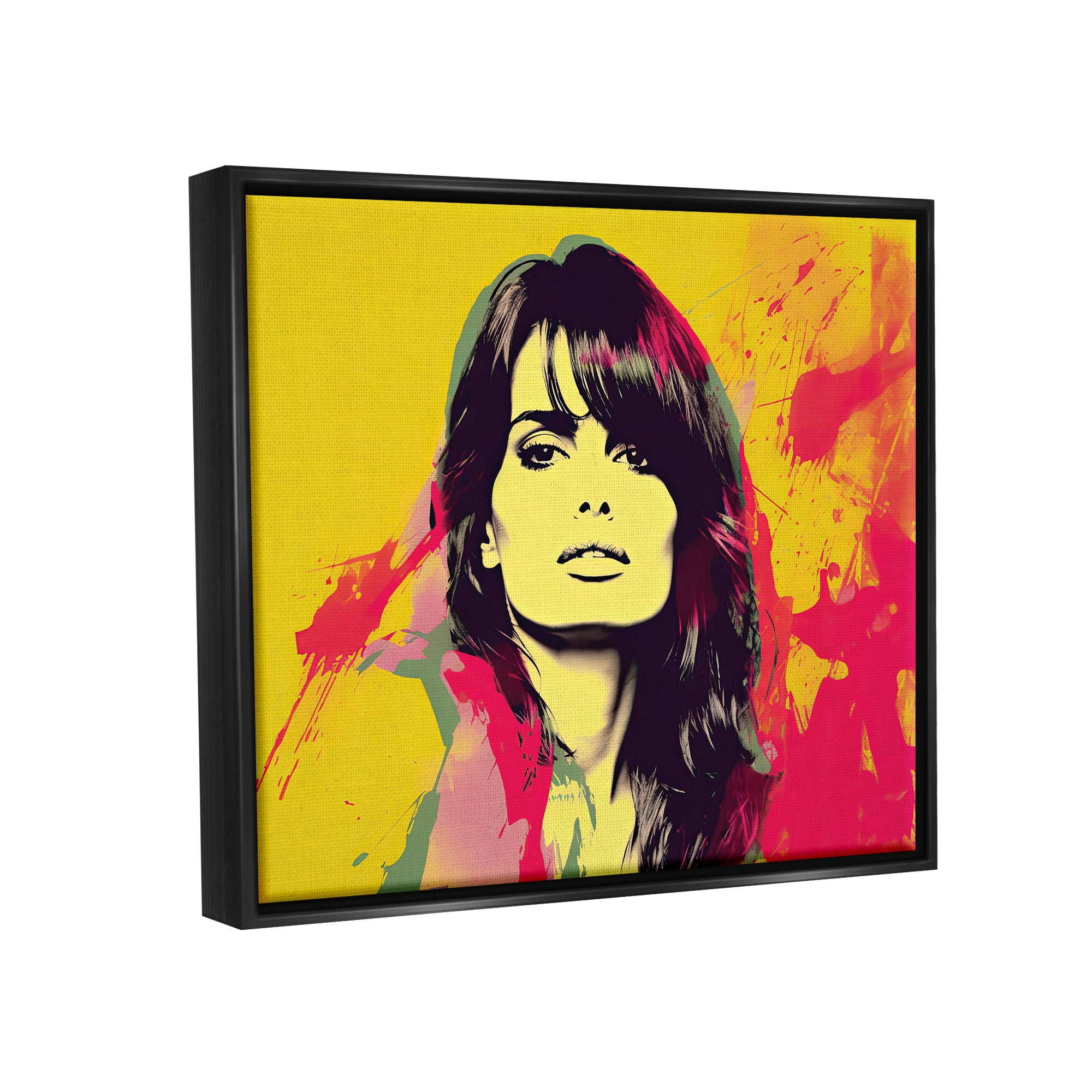 Stupell Industries Modern Penelope Cruz Abstract Painting Black Floater Framed Art Print Wall Art, 21 x 17