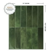 Smart Tiles Peel and Stick Backsplash, 5 Adhesive Tiles, Morocco Green, 11.43x9