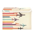 thumbnail image 7 of Yayeee Collapsible Cube Storage Bin with Lid Fabric Closet Decorative Basket with Handles, Flying Planes, 7 of 7