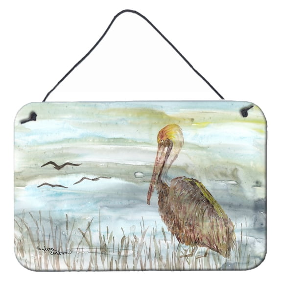 Carolines Treasures SC2009DS812 Brown Pelican Watercolor Wall or Door Hanging Prints 8x12 multicolor