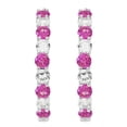 thumbnail image 2 of Created Pink sapphire and Created Pink sapphire Rhodium-Plated Earrings, 2 of 2
