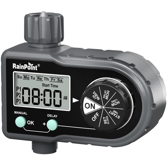 Aspersor programable con temporizador RAINPOINT, 3 programas