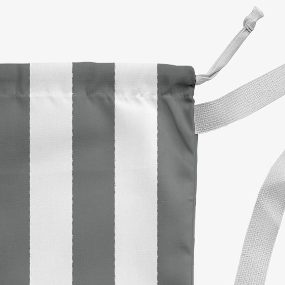 Simply Daisy Canvas Stripe 18 x 29 in Grey Laundry Bag