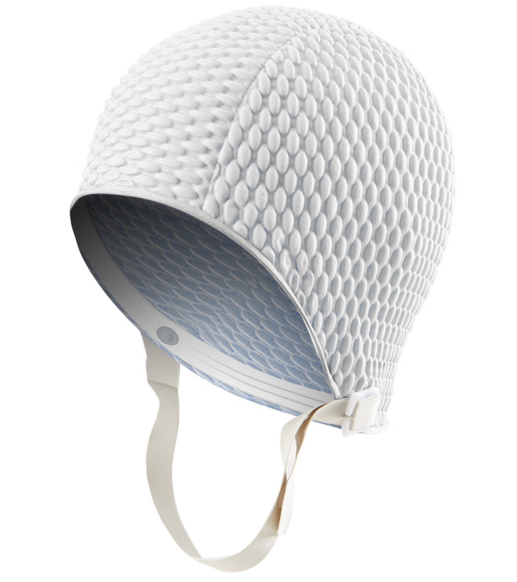 swim cap with chin strap
