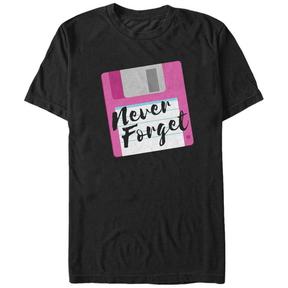 Men's CHIN UP Never Forget Floppy Disk  Graphic Tee Black Medium