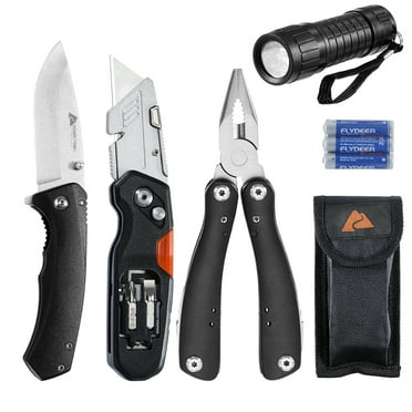 Ozark Trail 6 Pieces Multi Tool Set,17-in-1 Multi-Tool Pliers,7.5 inch Manual Opening Folding Knife
