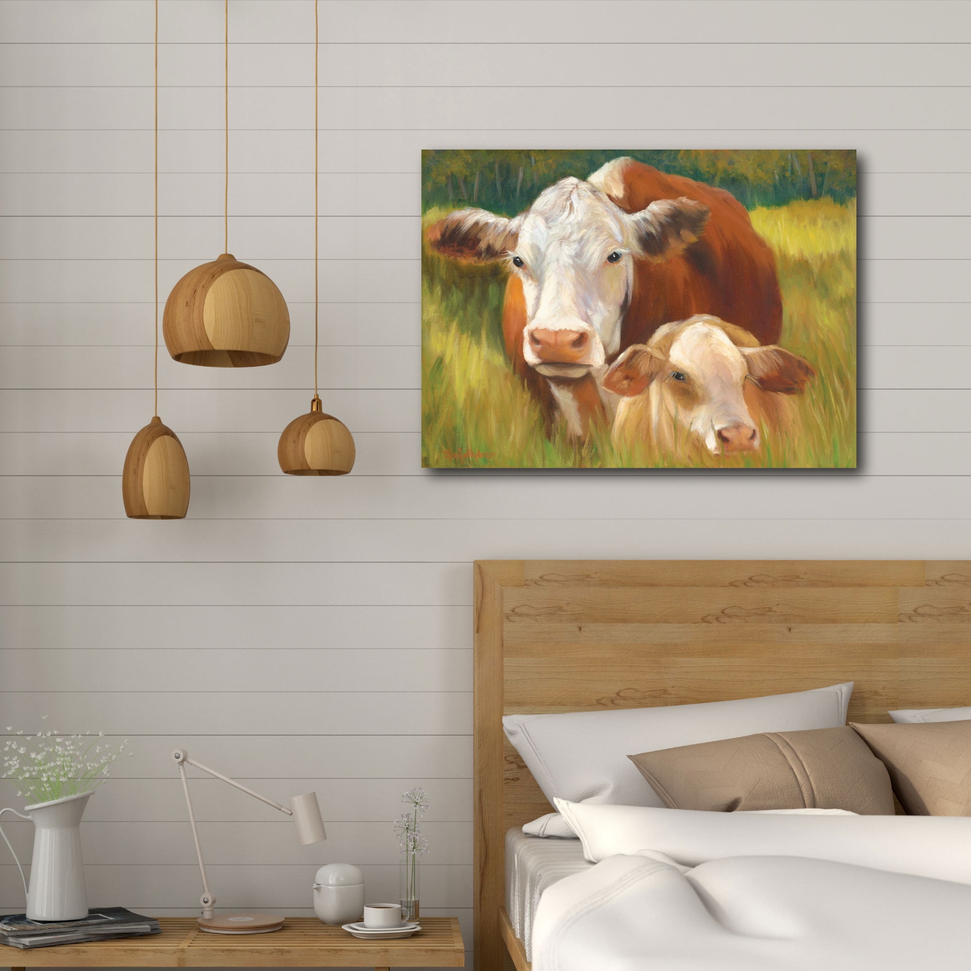 Courtside Market Mother Cow and Baby Gallery-Wrapped Canvas Wall Art, 16x20