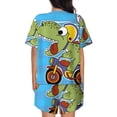 thumbnail image 3 of Lsque Dinosaur Riding a Motorcycle Women's Short-Sleeved Pajama Set - 2 Piece Soft and Lightweight Sleepwear Set-4X-Large, 3 of 9
