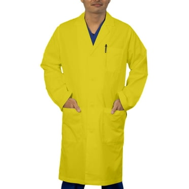 Panda Uniform by HeedFit Unisex 40" Lab Coat, XL, Yellow