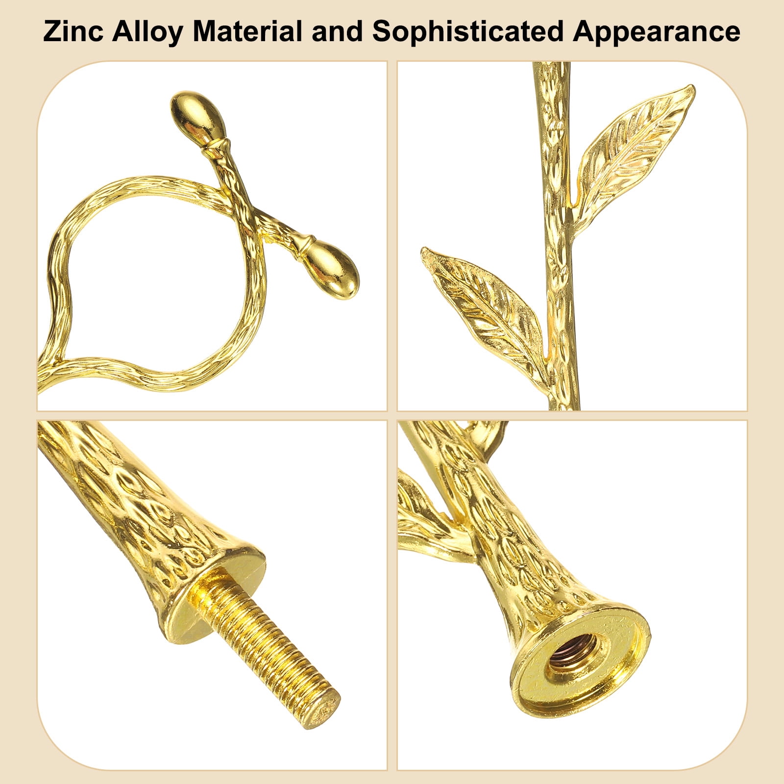 Unique Bargains Elegant Cake Tray Stand Handle Metal for Parties Events Gold