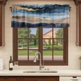 thumbnail image 6 of Navy Blue Marble Curtain Valances for Windows, Kitchen Valance Window Treatments Panel 2 Pack, Ink Painted Artwork Modern Rod Pocket Short Curtains for Bathroom Bedroom 42 x 12 Inch, 6 of 8