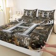 thumbnail image 3 of Castle Fairy Letter Monogrammed H Full Size Sheets 4-Piece Female Men Women,Abstract Woodland Animal Deer Breathable Bed Sheets,Botanical Tree Branches Leaves Lightweight Sheet Sets, 3 of 7
