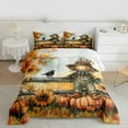thumbnail image 2 of Manfei Cute Farm Screcrow Full Size Comforter Sets,Hello Fall Bedding Comforter Set,Autumn Harvest Pumpkin Maples Bedding Sets For Teens,Luxury Bedroom Decor Reversible,3 Pieces, 2 of 8