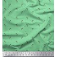thumbnail image 1 of Soimoi Tissu Crêpe polyester Vert Imprimé Paddy & Dots 1 Yard 42 Pouces de Large, 1 of 3