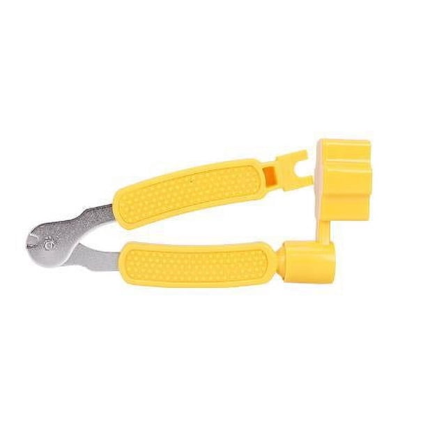 Guitar Tuning Tool 3 in 1 Stringed Instrument Accessories Guitars String Cutter Pin Puller Guitar Winder String Clamp Remover Yellow