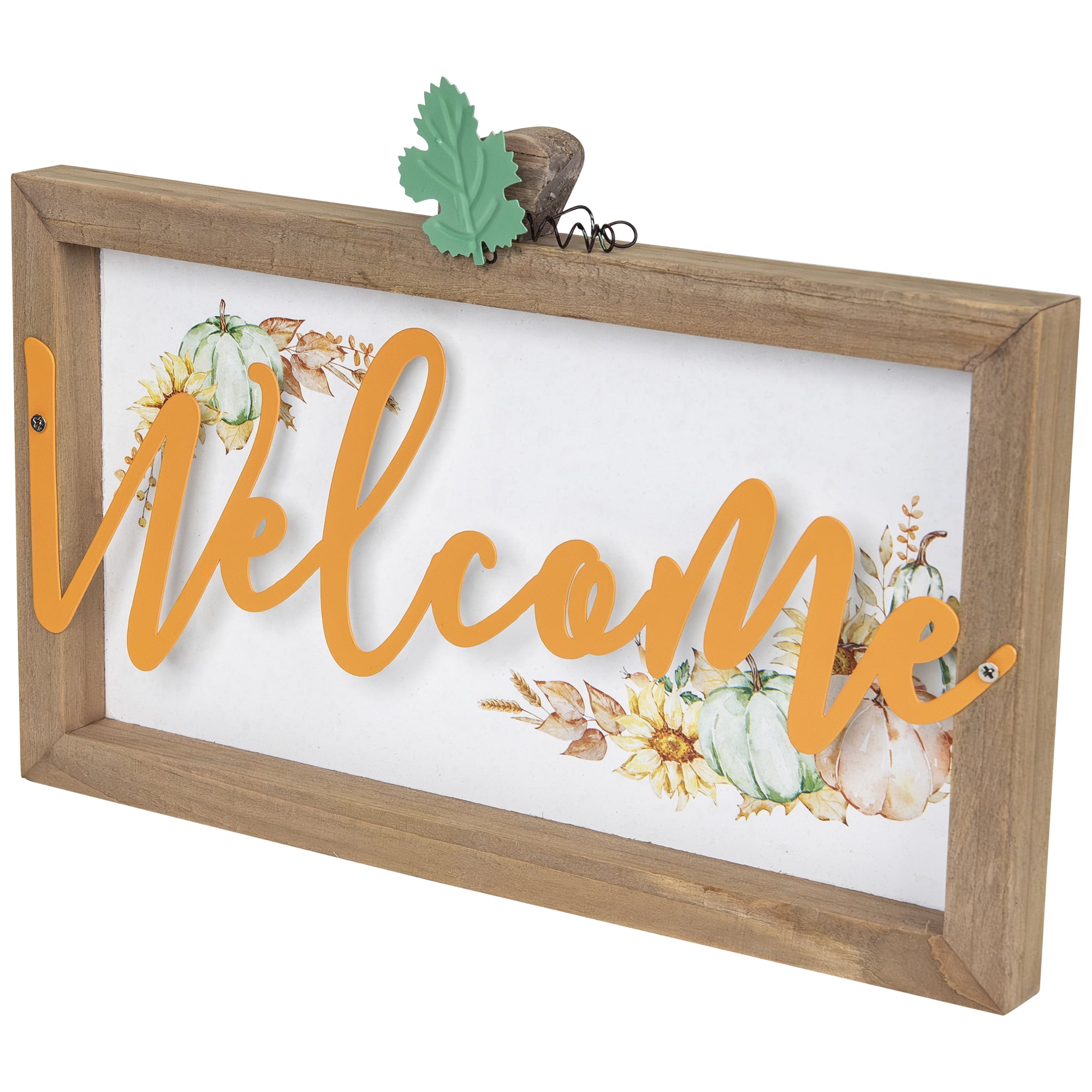 Northlight Pumpkins and Sunflowers Welcome Fall Harvest Wall Sign - 11"