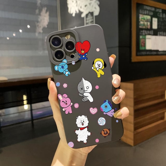 Para Samsung Galaxy A33 A53 A73 5G A32 A52S A72 A31 A41 A71 Dibujos Animados BTS BT21 Square Edge Funda Protectora Completa Len