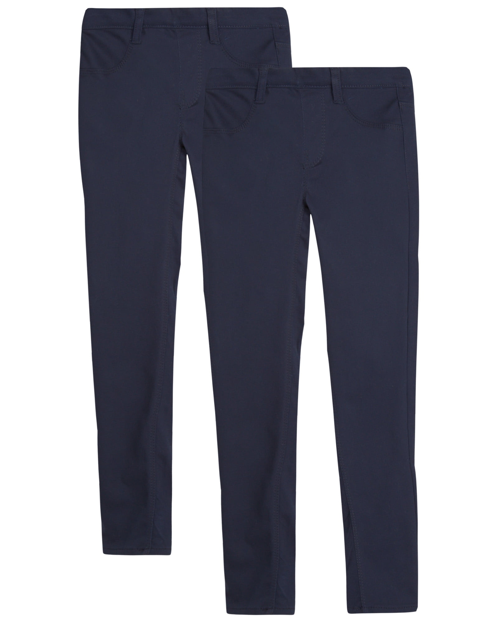 Beverly Hills Polo Club Girls' School Uniform Pants 2 Pack Stretch