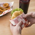 thumbnail image 4 of Red & White Checkered Wax Deli Sandwich Wrap Paper Sheets Basket Liner 12x12", 4 of 12