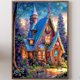thumbnail image 1 of Cuadros Decorativos Kit de pintura de diamante de taladro redondo completo 5D DIY Dream House Art Decoration (A7121) Wdftyju  embutido en tela, 1 of 9