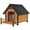 Brown, variant on Aivituvin Outdoor Dog House, Puppy Shelter with Anti-Bite Metal Iron Frame for Medium Dogs