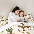 thumbnail image 4 of Homewish Cartoon Western Cowboy Twin Bedding Sets 7-Piece for Kids, Rustic Horse Animal Bedding Comforter Set, Cactus Plant Reversible Sheet Sets, Lightweight Room Decor, 4 of 7