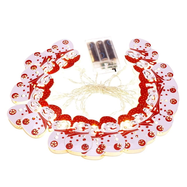 Cadena De Lámpara De Decoración 20 Led 3M / 117.9 Pulgadas Muñeco De Nieve Alimentado Por Batería Luz Cálida Suave Cadena De Lámpara De Decoración Impermeable Para Festival Fiesta Navidad Serendint HA013431-00
