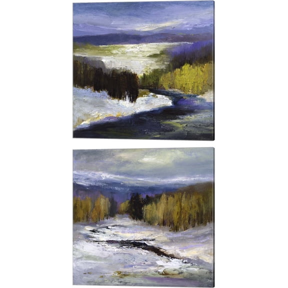 Great Art Now Winter by Sheila Finch 2 Piece Canvas Art Set Each 14"W x 14"H