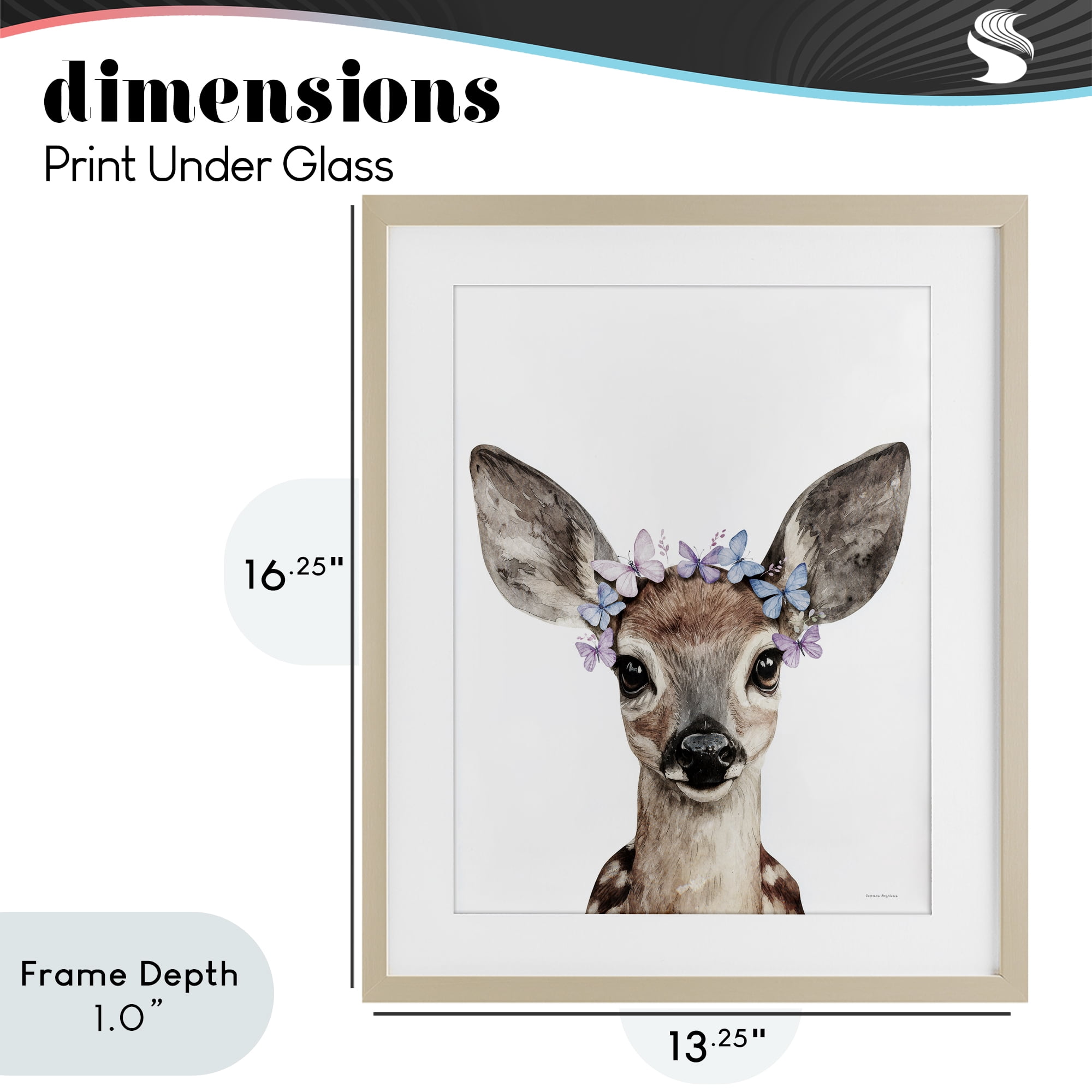Stupell Industries Fawn & Butterfly Wings Birch Framed Print Under Glass, design by Svetlana Aleynikova