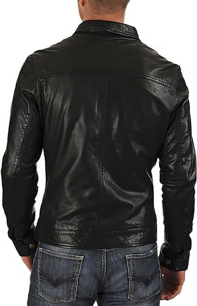 Men's Genuine Lambskin Leather Jacket Biker Soft Stylish