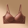 thumbnail image 2 of Qgtaibl Seamless Wireless Bralette for Women Ribbed Knit Letter Floral Print Soft Padded Bra Adjustable Thin Straps Push Up Comfort Daily Bras Brown XXL, 2 of 7