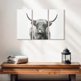 thumbnail image 2 of Elephant Stock Highland Bull I Wall Art - Horizontal Multi Panel Canvas - Living Room Wall Decor - Animal Multi Panel - Black And Gray Decor By Sisi And Seb - 23" x 14", 2 of 4