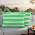 thumbnail image 4 of Outdoor Waterproof Pillow Covers Classic Green Striped Decorative Throw Pillow Protectors,Pillowcase Cushion Cases for Patio Sofa Garden Couch,20x12in,Pack of 2, 4 of 9