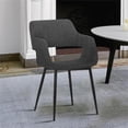 thumbnail image 2 of Allora 32" Modern Fabric Open Back Dining Accent Chair in Charcoal, 2 of 6