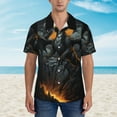 thumbnail image 4 of Daiia Full Moon Black Dragon Hawaiian Shirt for Men Gentle Cotton Regular Short Sleeve Casual-Medium, 4 of 9