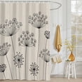 thumbnail image 3 of Shower Curtain Black Dandelion Shower Curtains for Bathroom Decor, Waterproof Polyester Shower Curtain Set with Hooks, Standard Size 72" x 72" Beige, 3 of 9