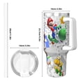 thumbnail image 5 of Lsque Mario Pattern 40 OZ Ice Bully Cup with Handle and Straw, Double Wall Stainless Steel Tumbler Travel Coffee Cup with Lid for Christmas Present, 5 of 8