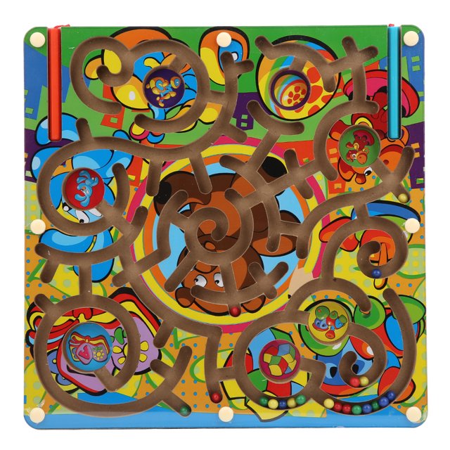 Juego de laberinto magnético, juego de laberinto, juego de mesa de rompecabezas, material de madera magnética para nios mayores de 3 aos, educación para nios jugando LHCER 1