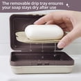 thumbnail image 2 of FRKSMD-Leakproof Travel Soap Case with Lid and Removable Drain Tray - Portable Bar Soap Holder for Travel, Camping, Gym, Outdoor Use - Fits Most Standard Soaps - Made of Durable PP Plastic, 2 of 3