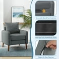 thumbnail image 5 of Gymax 2PCS Modern Accent Chair Upholstered Mid-Century Armchair w/ Rubber Wood Legs, 5 of 9